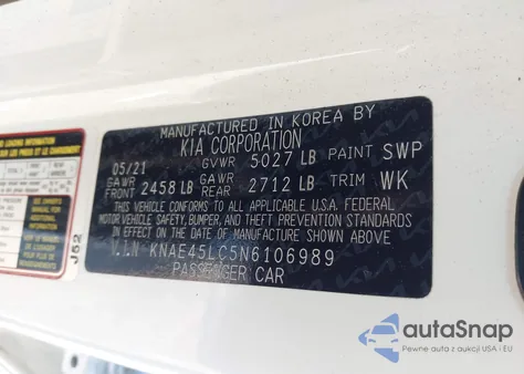 2022 Kia Stinger Gt1 из США, поврежденный, VIN KNAE45LC5N6106989